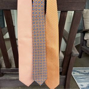 Orange neck ties set of 2